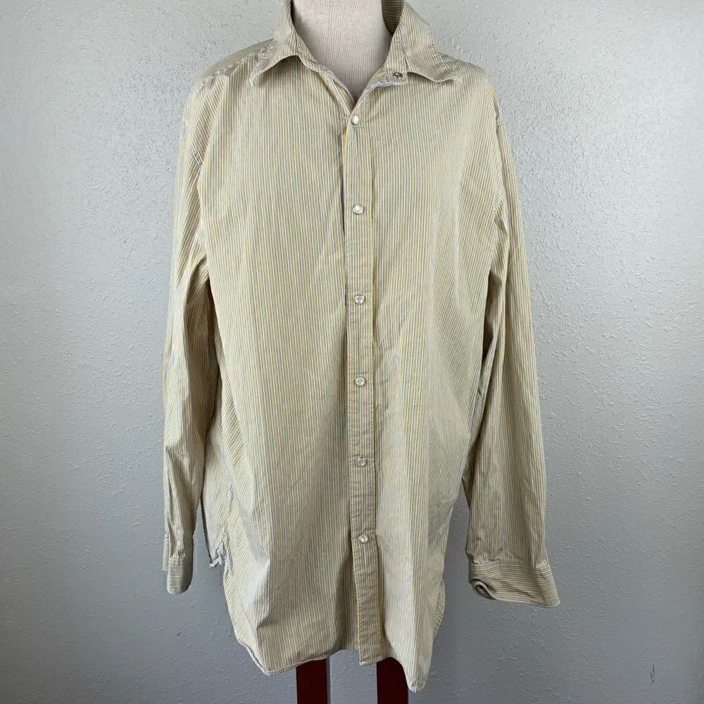 Banana Republic Striped Slim Fit Snap Down Shirt Size XL